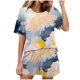 thumbnail image 1 of Conjunto de Pijama de las Mujeres de Moda Casual Color Sólido Casa Manga Corta Cuello Redondo Superior Y Pantalones, Ropa de Salón, 1 of 6