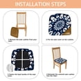 thumbnail image 4 of Blue Mandala Seat Covers for Dining Room Chairs Set Of 4,Stretch Printed Washable Chair Seat Cover with Elastic Ties and Button,Removable Waterproof Couch Cushion Covers, 4 of 6