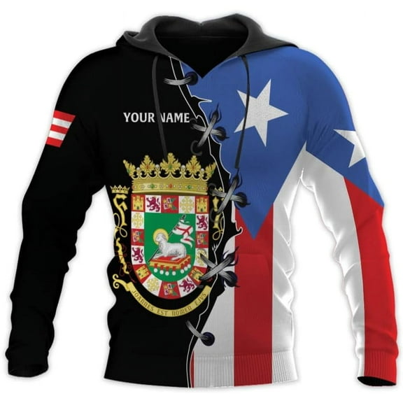 Personalized Name Puerto Rico T-Shirt 3D, Puerto Rico Shirt for Men Women, Puerto Rico Flag T Shirt All Over Printing S-5XL (Hoodie, XL)