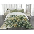 thumbnail image 2 of Ambesonne Eucalyptus Leaves Quilted Coverlet 3 Pcs, Bold Branches, King Size, Laurel Green Eggshell, 2 of 4