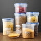 thumbnail image 2 of Botes de almacenamiento de alimentos de cocina de gran capacidad, tanque de almacenamiento de refrigerador de plástico sellado, organizador de granos múltiples con escala, 2 of 5