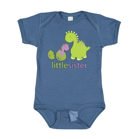 

Inktastic Little Sister Purple Gift Baby Girl Bodysuit
