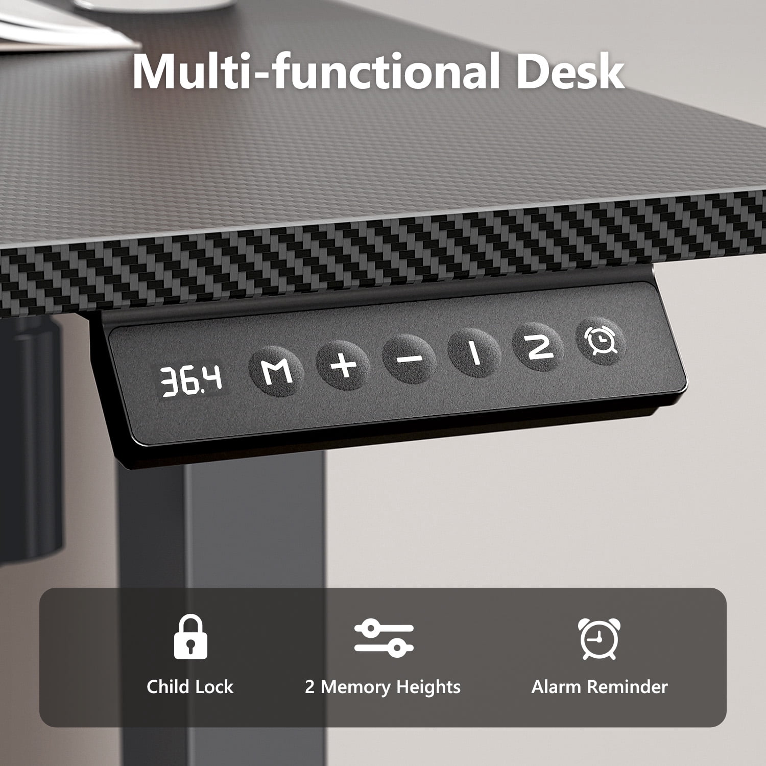 Gylador Electric Standing Desk, 55''x24'' Height Adjustable Desk with Memory Preset, Stand up Desk with Electric Lift, Electric Desk for Home, Computer Desk, Office Desk, 2 Boards, Coated Black