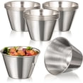 thumbnail image 1 of Fit Préparation de Repas [12 Pack 4 oz Tasses à Sauce en Acier Inoxydable, Ramequins en Métal Réutilisables, Bols à Condiments de Qualité Commerciale, Tasses à Portions Individuelles, Petite Tasse Ronde au Jus pour Maison, Restaurant, 1 of 7