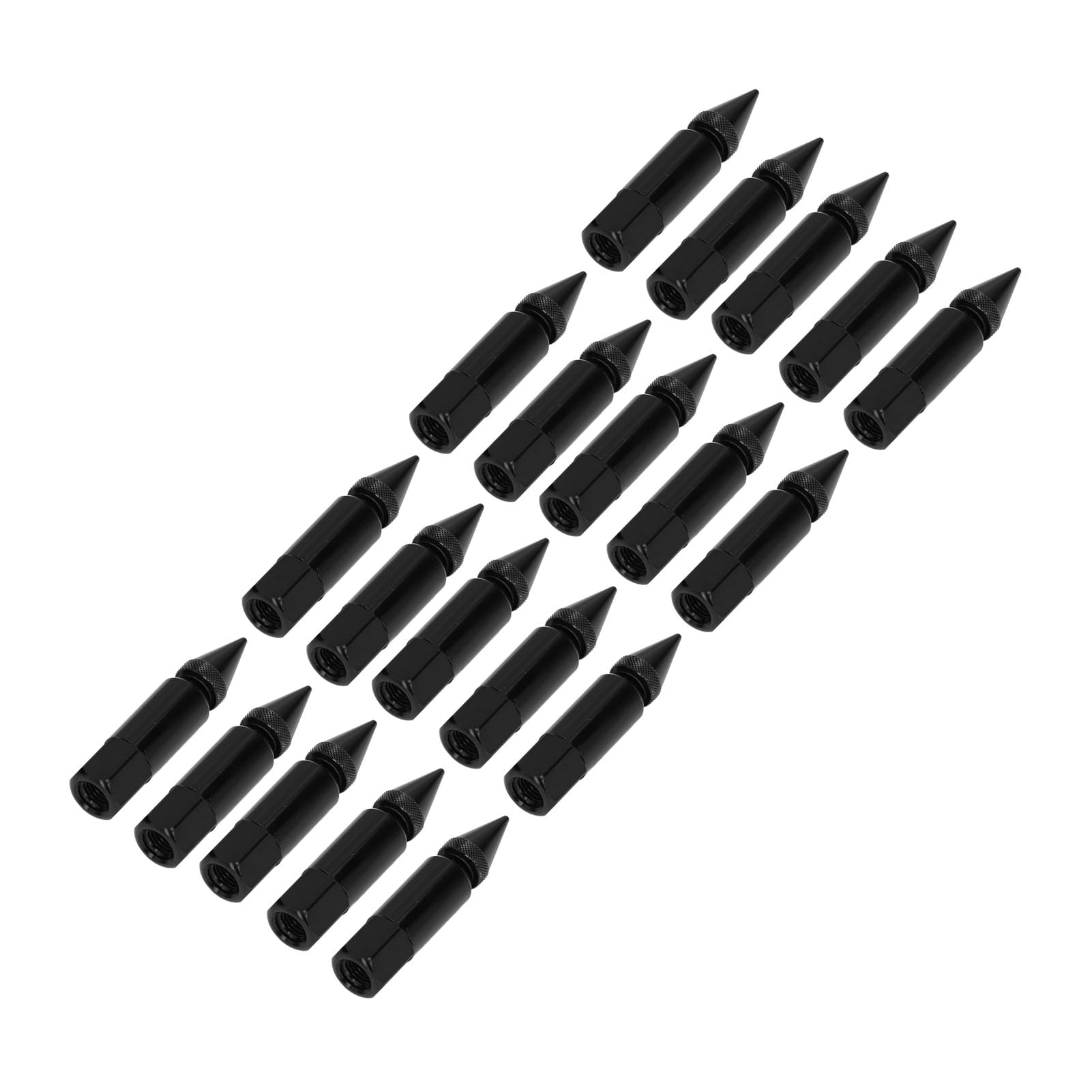 20 écrous De Roue à Pointes Noirs – 12x1.5 – Acier Allié Pour Jantes