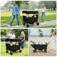 thumbnail image 2 of Vomeast Wagon Stroller for Kids, Spacious 2-Seater Stroller Wagon with Adjustable Canopy, Pull & Push Handle, 5-Point Harness, Foldable for Toddlers, Black, 2 of 10