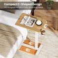 thumbnail image 5 of Harmijoy C Shaped Side Table Height Adjustable Overbed Bedside Table w/Hook & Cup Holder, 5 of 9