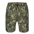thumbnail image 4 of Naloa Green Skulls Men's Beach Shorts, Surfing shorts, Swim trunks, Quick Dry Swim Trunks for Surfing Beach Fun - 3X-Large, 4 of 9