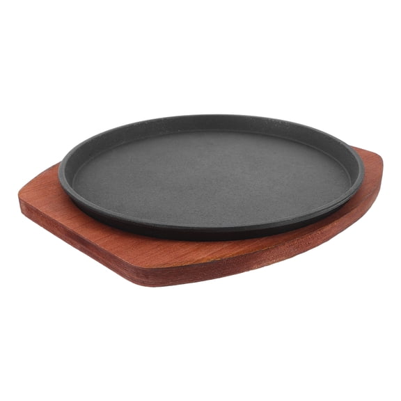 FOMIYES Cast Iron Round Grill Pan Traditional Style for Indoor and Outdoor BBQ Cooking and Grilling