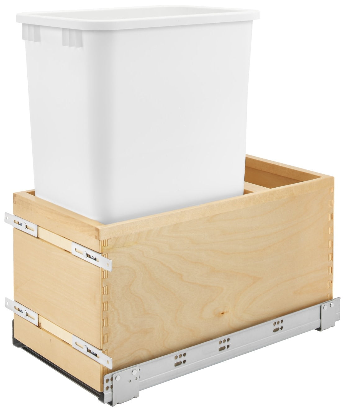 34 Qt White Double MOVENTO 769 Slide 14-7/8 Maple Century Components SIGBM14PF Kitchen Pull Out Waste Bin Container Blum Soft-Close 170 lb 