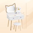 thumbnail image 4 of Ktaxon Kids' Vanity Table and Stool Makeup Dressing Set w/ Mirrors & Drawer, Pink, 4 of 7
