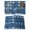 Blue, variant on Grey Fish Scale Placemats Set of 4, Modern Geometric Gold Abstract Moroccan Placemats for Dining Table, Place Mats for Kitchen Tabletop, Waterproof Wipeable Dining Table Mats Set