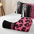 thumbnail image 4 of Homewish Animal Print Twin Quilt Set, Pink Zebra Leopard Print Twin Coverlet Set, 2pcs 1 Bedspread and 1 Pillowcase, 4 of 7