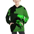 thumbnail image 2 of Odeerbi Toddler Boys Girls Halloween Hoodies Printed Pullover Hooded Sweatshirts Oversized Crewneck Hooded Sweatshirt Kids Fashion Long Sleeve Pullover Tops 4-14 Years Green, 2 of 6