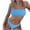 Sky Blue, variant on WREESH Womens Two Piece Swimsuit Bandeau Bikini Sets High Cut Bikini Fashion Wrinkle Cloth Bra Stripe Bikini Swimsuit Beach Bathing Suit Hot Pink