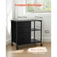 thumbnail image 3 of VEVOR Metal File Cabinet, Mobile Filing Cabinet with 3 Fabric Drawers and 2 Open Shelves, Wooden Vertical Filing Storage Cabinets with Wheels for Letter, A4, Legal Size File, Easy Assembly, Black, 3 of 9