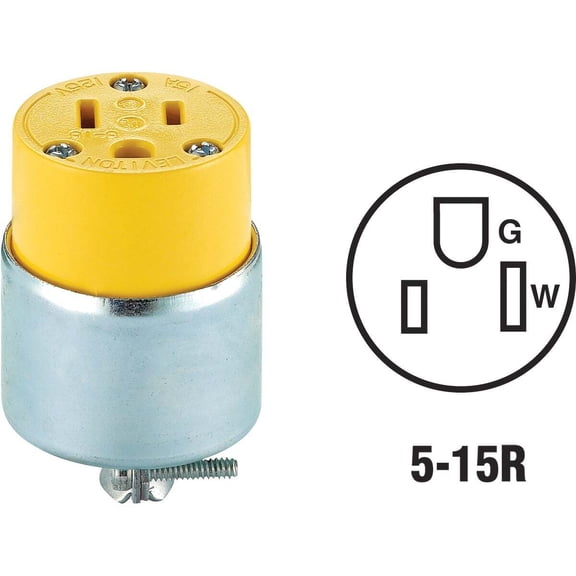 Do it 15A 125V 3-Wire 2-Pole Armored Cord Connector C30-515CA-000