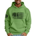 thumbnail image 2 of Huankd Men's Hoodies Oversized Sweatshirts American Flag Patriotic Hoodie Big and Tall Graphic Hoodie With Pockets Green 3XL, 2 of 4