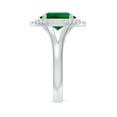 thumbnail image 3 of ANGARA Lab Grown 2.25 Ct Oval Emerald Double Halo Engagement Ring for Women in 14K White Gold (Size-10x8mm) | May Birthstone, Birthday, Anniversary, Jewelry Gift for Women | Lab-Grown Emerald Ring, 3 of 9