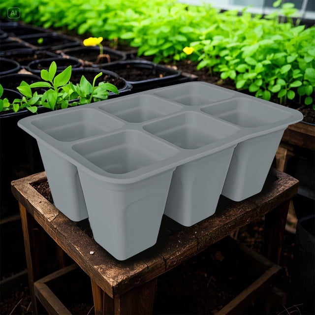Boreal Craft 6 Hole Silicone Deep Root Control Seedling Tray Reusable & Shockproof Pots Starting System Conceal Vegetable Garden Starting Plugs Mats Bulk Small Humidity Tray Bag Seeder Precision