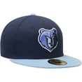 thumbnail image 3 of Men's New Era Navy/Light Blue Memphis Grizzlies Official Team Color 2Tone 59FIFTY Fitted Hat, 3 of 6