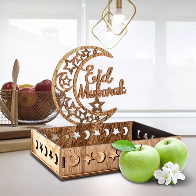 de musulmana islámica Eid Ramadán, bandeja para servir comida, almacenamiento para Festival, pastel, , magdalenas, , vajilla B Macarena Bandeja de servir