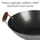 thumbnail image 4 of Wok de acero al carbono de fondo plano 14 pulgadas color negro, 4 of 7