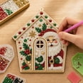 thumbnail image 4 of Christmas 3D Gingerbread House Pearl Art Craft Kit, Sparkling Diamond Wooden House Diy Craft Set Colorful Full Drill Holiday Hanging Decor for Xmas Tree Table Mantel Shelf Kitchen Home Garden Gift, 4 of 6