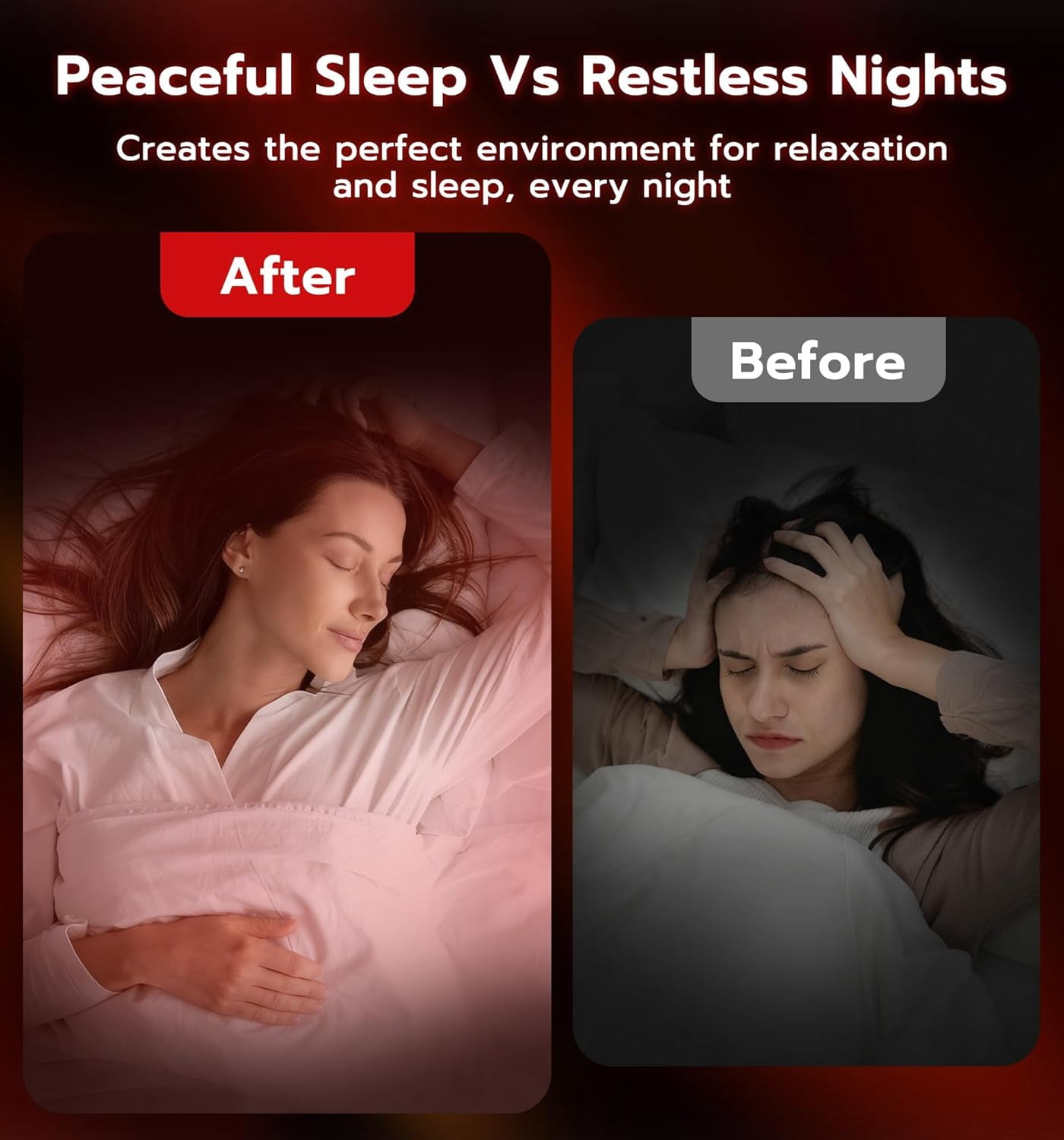 Red Light Therapy Sleep Device with White Noise Sound  and Alarm Clock