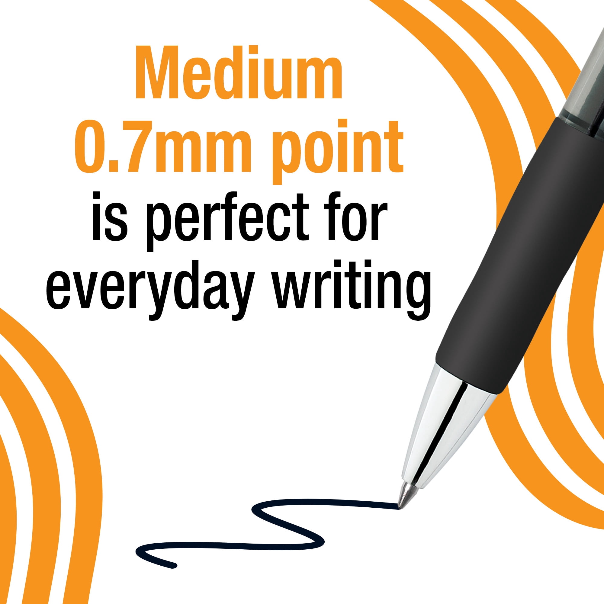 BIC Gelocity Pro Black Gel Pens Medium Point 0.7 mm Smear-Resistant Ink 4-Count