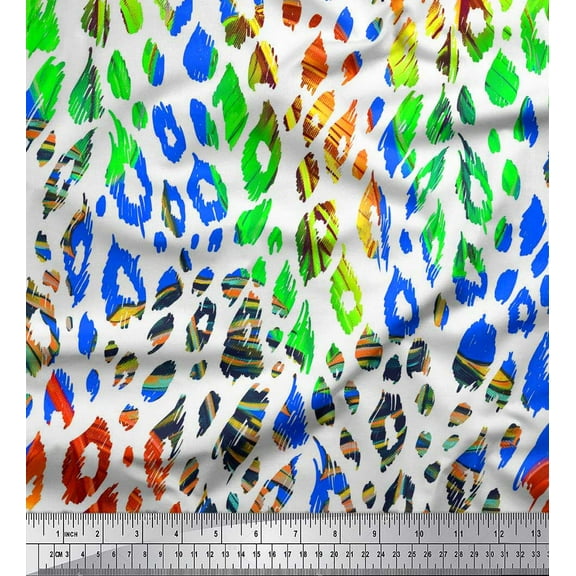 Soimoi Cotton Duck Fabric Leopard Animal Skin Fabric Prints By Yard 42 Inch Wide