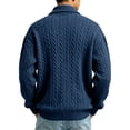 thumbnail image 4 of Men's Quarter Zip Long Sleeve Shirts Cable Knit Mock Neck Polo Sweater Casual Pullover Sweater, 4 of 5