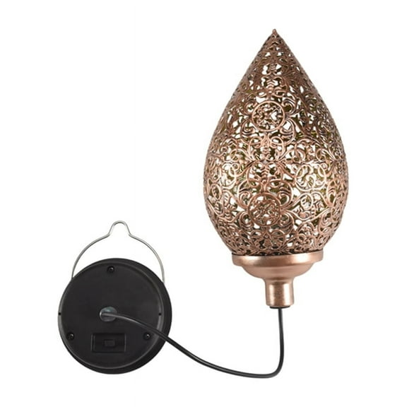 Solar Powered LED Moroccan Hanging Lantern Retro Moroccan Pattern Projection Lamp Outdoor Garden Decor Fairy Light Kit