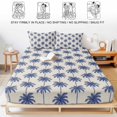 thumbnail image 5 of King Size Fitted Sheet Set - Navy Blue Palm Trees 3 Piece Bedding Sets 16" Deep Pocket Fitted Sheet with 2 Pillowcases, Tropical Summer Seaside Rustic Brushed Microfiber Hotel Luxury Bed Sheets, 5 of 9