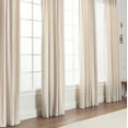 thumbnail image 2 of Chanasya Off White Velvet Curtains Panel Set 2 -Piece - Classy Grommet Partial Blackout Curtain Room Darkening Curtains Drapes for Living Room Bedroom - Window Treatment - 108 Inch Length Long - Tusk, 2 of 7