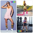 thumbnail image 6 of WoWstyle 2 Pairs Rainbow Leg Warmers for Women Neon Leg Warmers Adult Junior 80s Costumes Sports Party Yoga Pride Day Accessories, 6 of 7