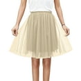 thumbnail image 2 of FAOWME Women's Skirt High Waist Solid Color Layered Comfortable Fashion Mesh Tutu Dancing Skirts For Festive And Party Occasion,Khaki,Xl, 2 of 4