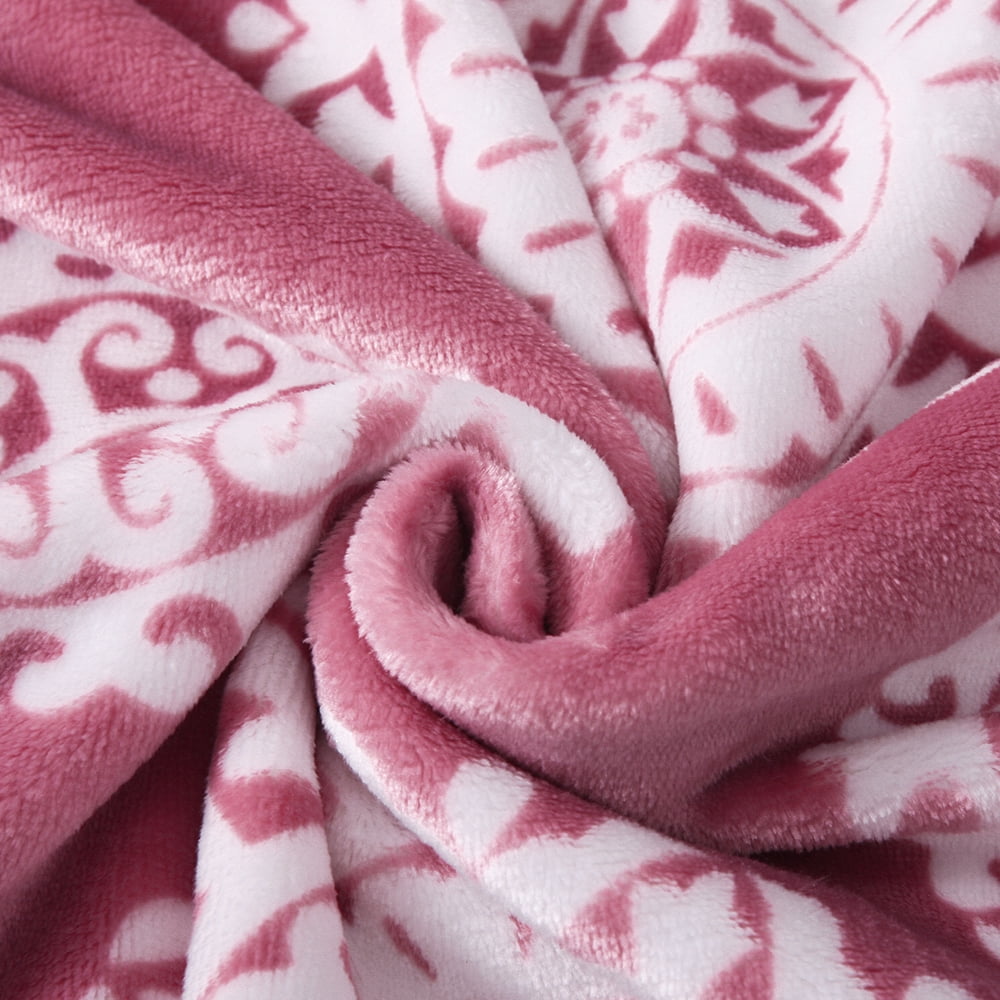 JML Fleece Throw Blanket Soft Cozy Plush Nap Blanket,50"x60", Pink