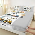 thumbnail image 3 of jejeloiu Modern Bulldozer Crane Twin Sheet Sets,Construction Vehicles Excavator Twin Fitted Sheet,Gray White Yellow Flat Sheet For Boys Teens,Microfiber Bedroom Decor,3 Pieces, 3 of 7