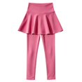 thumbnail image 5 of Girls Skirted Leggings 2 in 1 High Waisted Flowy Athletic Tennis Skirt Kids School Dance Tights, 5 of 8