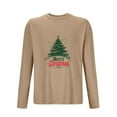 thumbnail image 4 of SYMOID Pajamas Mens Holiday Long Sleeve Christmas Shirt - Khaki, Vintage Christmas Tree & Merry Christmas Graphic, Relaxed Fit, Soft Stretch Fabric, Sizes M-XXXXL,Size XL, 4 of 4