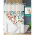 thumbnail image 2 of No Hook Shower Curtain with Snap-in Liner, Coastal Ocean Waterproof Fabric Bathroom Curtains, Summer Beach Coral Shell Starfish Bath Curtains & Mesh Top Window Stall 48"x72", 2 of 6