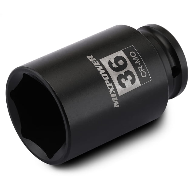 Dado de impacto profundo MIXPOWER de 36 mm para llave de 1/2" CR-MO