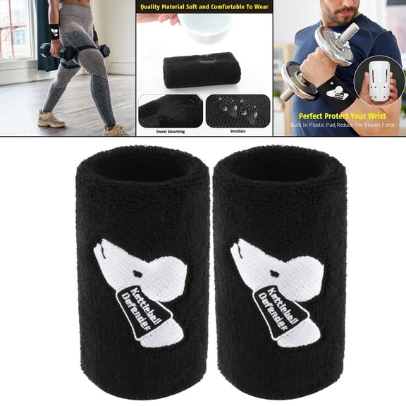 2 Pieces Breathable Kettlebell Wrist Guards Elastic Wristband Provides Support
