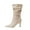 Beige, variant on Women's Stiletto High Heel Boots Slouchy Ankle Boots Sexy Dress Boots