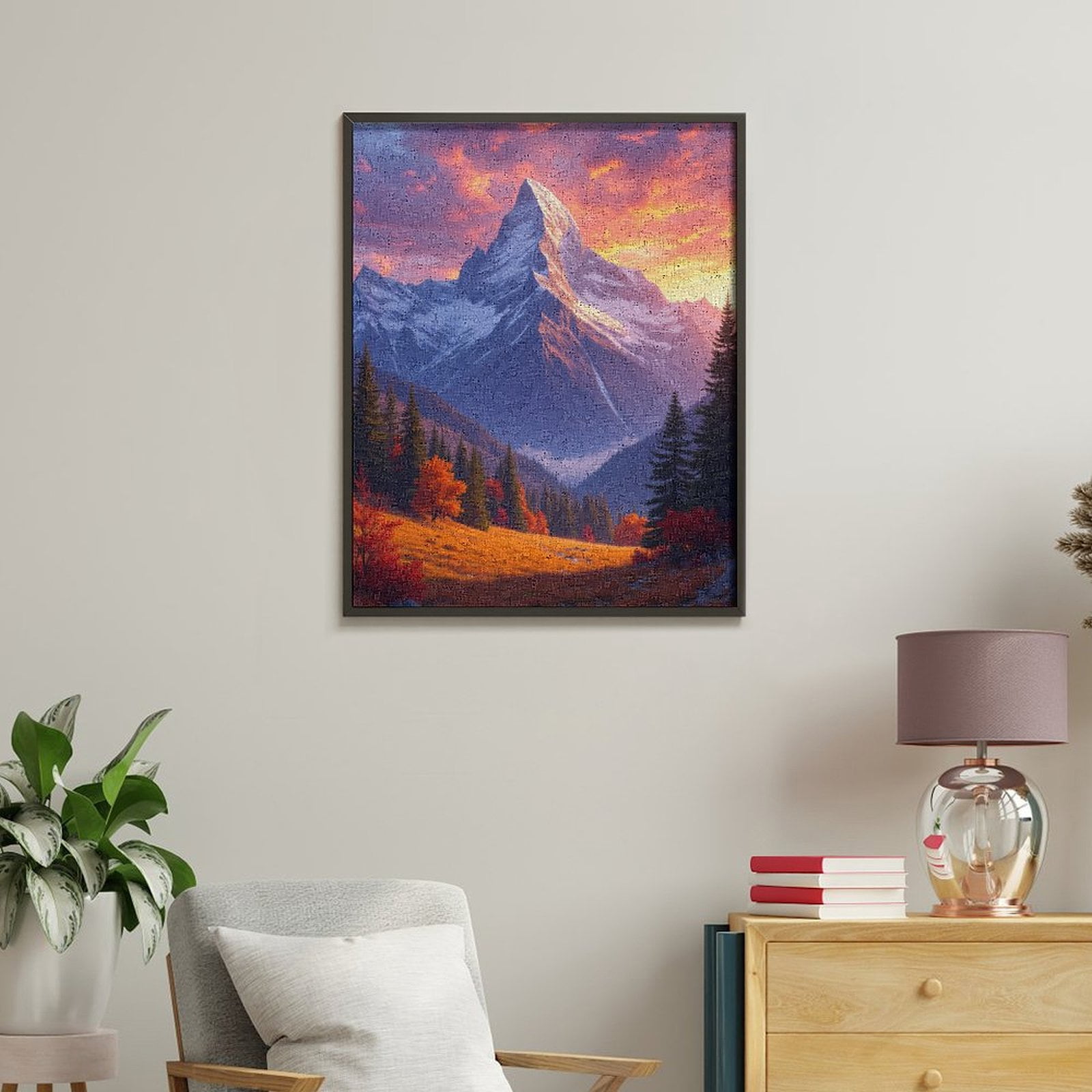 Paint by Numbers Kit for Adults, Mountain Sunrise Autumn Landscape Paint by Numbers, Easy Paint by Numbers Kit for Adults Beginner, DIY Adult Paint by Number Kits on Canvas, Home Decor