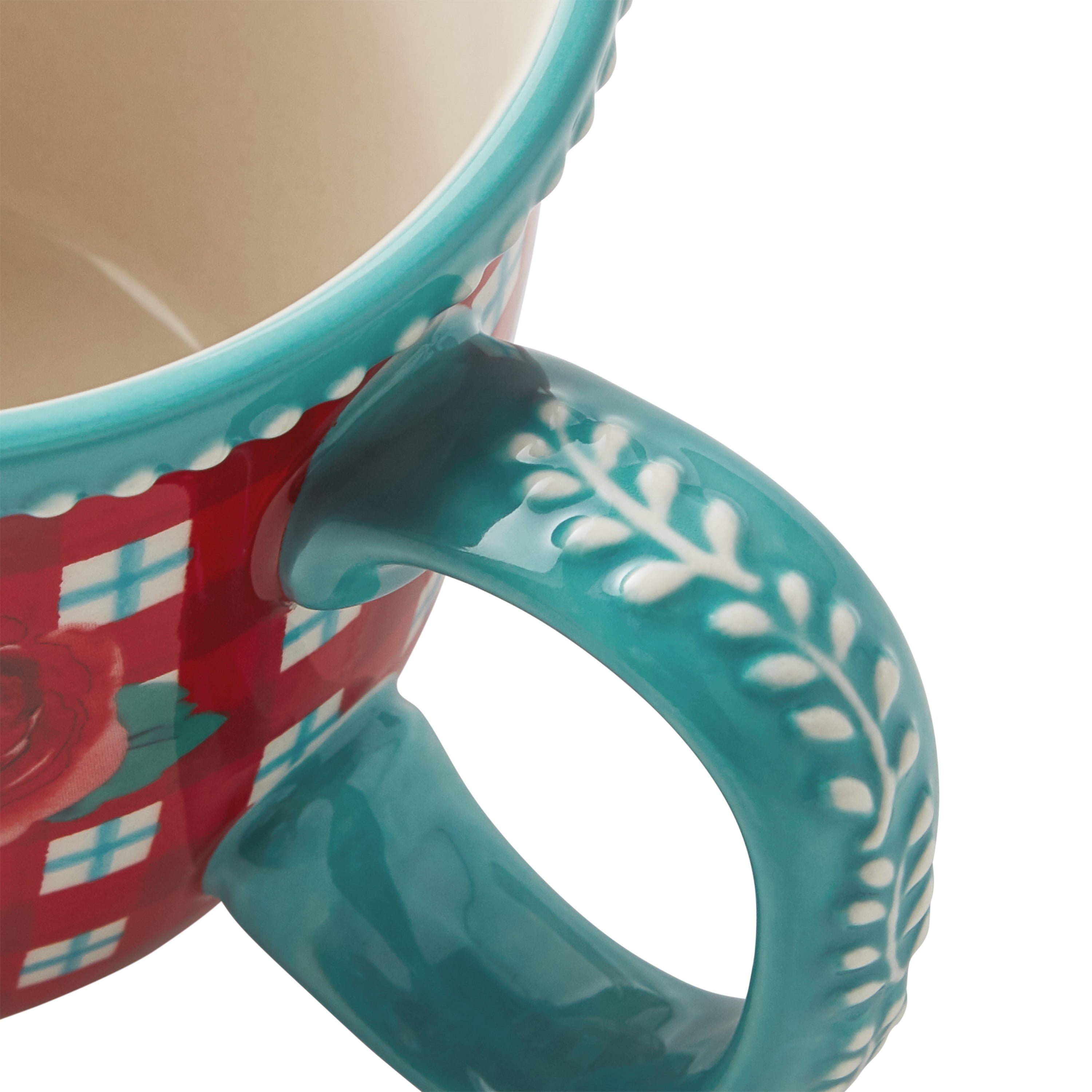 The Pioneer Woman Wishful Winter Cozy Cocoa 16-Ounce Ceramic Mug, Red 