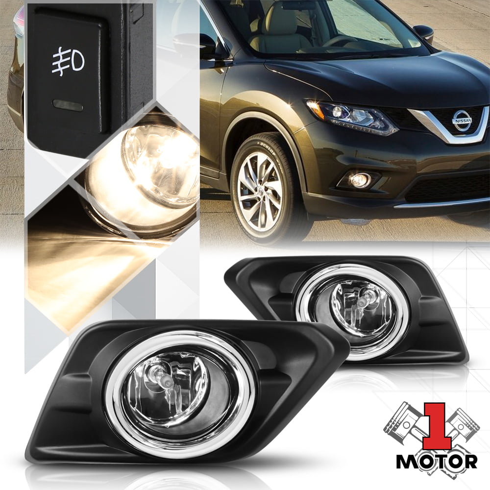 For 2014-2016 Nissan Rogue PAIR OE Style Fit Fog Light Bumper Kit Clear Lens