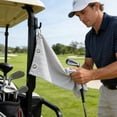 thumbnail image 1 of Microfiber Golf Towel with Carabiner Clip Textured Design Hook Loop Fastener Convenient Golf Cleaning Towel, 1 of 7