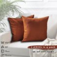 thumbnail image 4 of 3S Brother's Solid Color Cushion Cover Velvet Look Home Décor Throw Pillow Case with Invisible Zipper Set of 2 Pieces for Chair Couch Bedroom & Livingroom Décor Pillowcase - B-Orange 16"x16" Each, 4 of 9